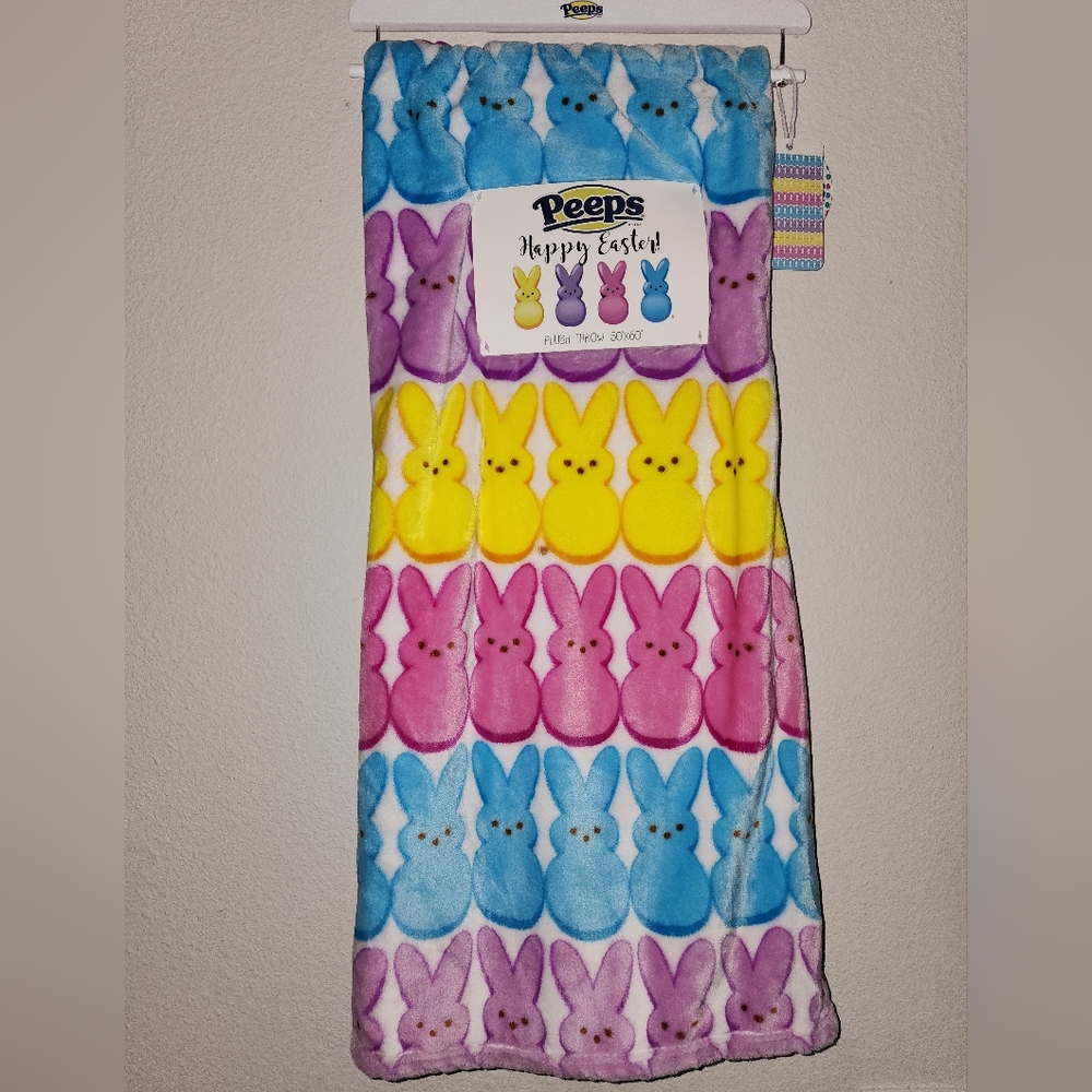 ✨️🐰NWT PEEPS BUNNY COZY SOFT BLANKET 🐰✨️🩷🐰💜🐰💙🐰💛🐰